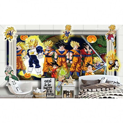 Tranh dán tường 3D 7 viên ngọc rồng TB51