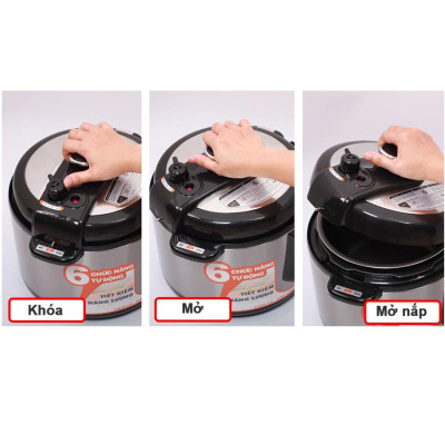 Nồi áp suất điện Comet CM6150 5 lít – 900W, 5 chế độ nấu, lòng chống dính, hàng chính hãng 