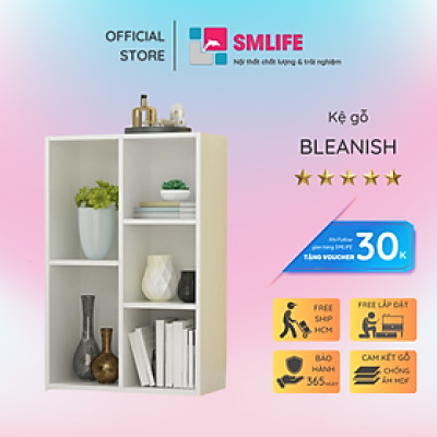Giá sách bằng gỗ đẹp nhỏ gọn SMLIFE Bleanish