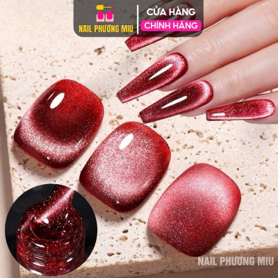 Sơn Mắt Mèo Đỏ VENDEENI R21-03 Chai 15ml Làm Nail Siêu Đậm Mướt, Sơn Gel Mắt Mèo Đỏ Nhũ Hạt Siêu Mịn