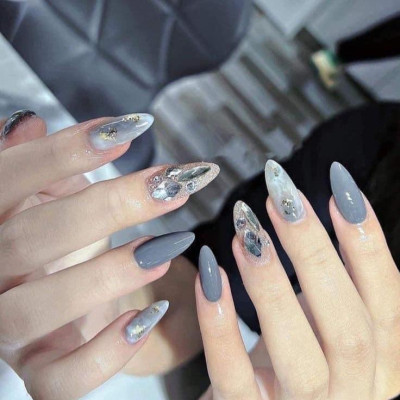 Set Sơn Gel BUBGIR 12 Màu Xanh Xám Số 40 Làm Nail Chuẩn Màu Chai 15ml, Tặng Bảng Màu Cao Cấp, Sơn Móng BUB GIR Đậm Mướt Không Lem, Bền Màu Nữ Women