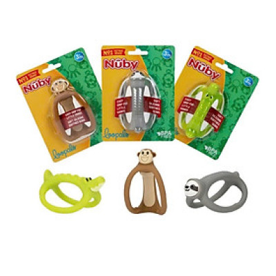 [ 6888-Nuby ] Ngậm nướu silicone Loopals, dễ dàng cầm nắm cho đôi tay nhỏ bé