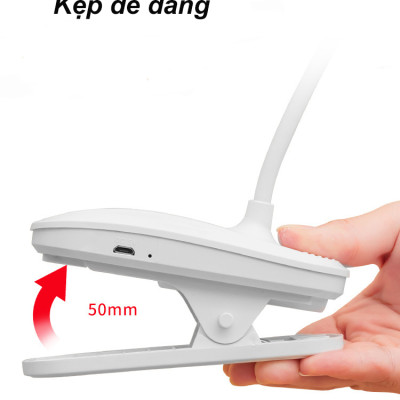 Đèn học LED gắn kẹp bảo vệ mắt chống cận cảm ứng Rhino L203, tích điện đa năng làm việc, để bàn học