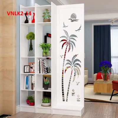 Vách Ngăn Bình Phong Họa Tiết Hiện Đại ( 1 Vách 2 Kệ) VNLK2-13- Nội thất lắp ráp Viendong Adv