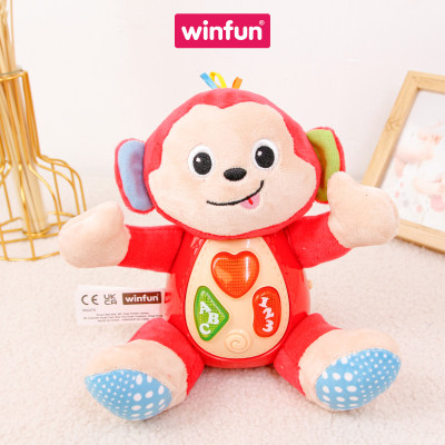 Đồ chơi sơ sinh, giáo dục sớm, thú bông hình chú khỉ phát nhạc vui nhộn cho trẻ từ 0 đến 36 tháng WinFun 0275