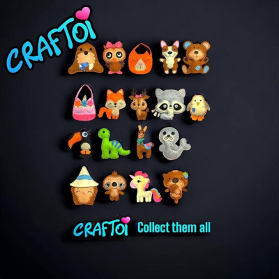 KIM NHỰA Bộ Thủ Công Trẻ Tự Làm Thú Bông 5+ DEER DAISY BOW Craftoi Felt Sewing toy prepunched holes plastic needle