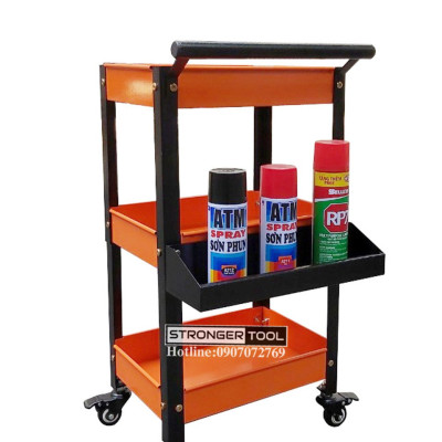 XE ĐẨY 3 NGĂN ĐA NĂNG VÀNG CÓ KHAY PHỤ