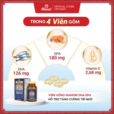 Combo 3 Hộp Viên Uống Bổ Xung DHA + EPA + Vitamin E Mamori Giúp Tăng Cường Trí Nhớ Tăng cường Thị Lực và Sức Khỏe Tim Mạch