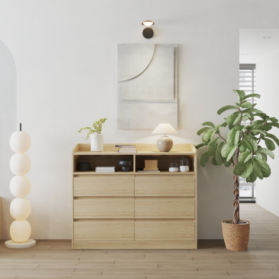 HAPPY FURNITURE , Tủ lưu trữ 6 ngăn kéo - KATE , THK_320 , 120cm x 45cm x 100cm DxRxC