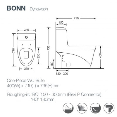 Bàn Cầu một khối nhập khẩu ORIN Bonn