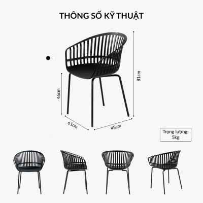 Ghế nhựa quán cà phê Morica - 395209