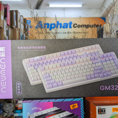 Bàn phím cơ NEWMEN GM328 Purple-White Blue switch - Hàng Chính Hãng
