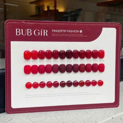 Set Sơn Gel Đỏ BUBGIR 12 Màu Không Ánh Tím Số 25 Chai 15ml Làm Nail Siêu Bóng, Chất Sơn Đặc Mướt, Tặng Bảng Màu BUB GiR Cao Cấp