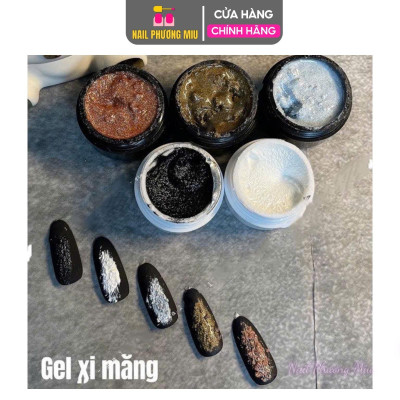 Gel Xi Măng Trắng Đen Trang Trí Móng, Chất Gel Đặc Sệt, Hiệu Ứng Sần, Làm Nail Tạo Hình Độc Đáo, Vẽ Hoa Họa Tiết