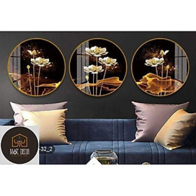 Xả combo 3 tranh tráng gương tròn cao cấp