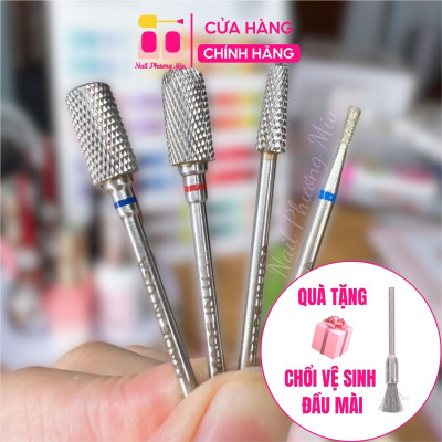 Combo 4 Đầu Mài Titan Đúc Đặc Bo Viền Làm Nail, Mài Mịn Phá Bột Gel Mài Chân Móng Khoé Da Không Nóng