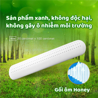 Gối Ôm Cao Su Kim Cương Honey KCGO20100 (20 x 100 cm) - Trắng