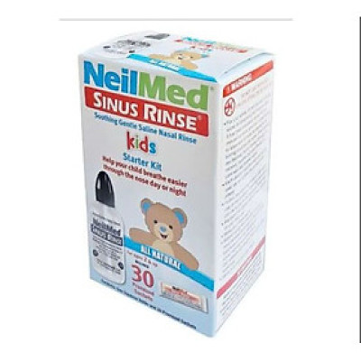 Bình (Bộ Dụng Cụ) Xịt Rữa Mũi Xoang Cho Bé Neilmed Sinus Rinse Paediatric Starter Kit (1 bình + 30 gói hỗn hợp muối rửa)