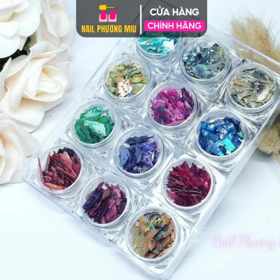 Xà Cừ Vân Đá Siêu Mỏng 12 Màu Làm Nail, 7g/Hũ Ngọc Trai Sáng Bóng, Lấp Lánh Dễ Sử Dụng, Set Xà Cừ Nhiều Màu Cho Thợ Nail