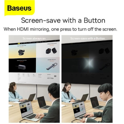 Hub chuyển Baseus Lite Series 6-Port Type-C HUB Docking Station- hàng chính hãng