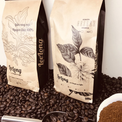 Cafe LeeLong5 gu dịu (15 Robusta / 85 Arabica) 1kg