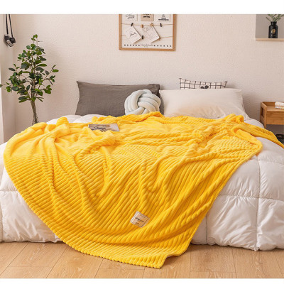 Chăn Lông Cừu Tăm Cao Cấp Màu Vàng
