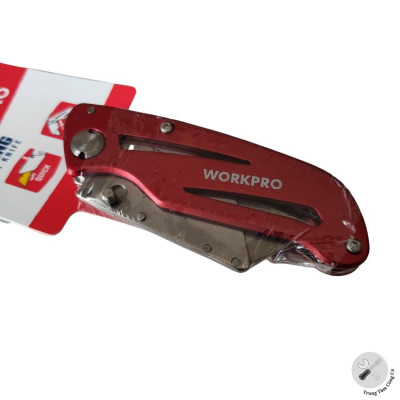 Dao tiện ích có lưỡi cắt gấp gọn, bằng nhôm mở nhanh Workpro WP211003