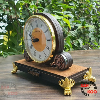 Đồng hồ để bàn KANKOO gỗ, điểm nhạc chuông cổ 3 bài nhạc , phiên bản HOÀI CỔ, bảo hành 24 tháng