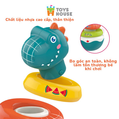 Đồ chơi lật đật kết hợp vòng xúc xắc xếp tháp màu sắc hình khủng long ToysHouse HE0298