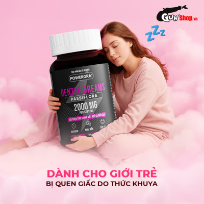 Viên uống cải thiện tình trạng mất ngủ và ngủ kém Powergra Gentle Dreams - Hộp 60 viên