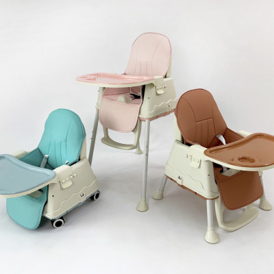 Ghế ăn dặm Đa năng cho Bé với 07 tính năng- 03 chế độ mang lại sự khác biệt, CÓ ĐỆM VÀ BÁNH XE- Màu Xanh dương