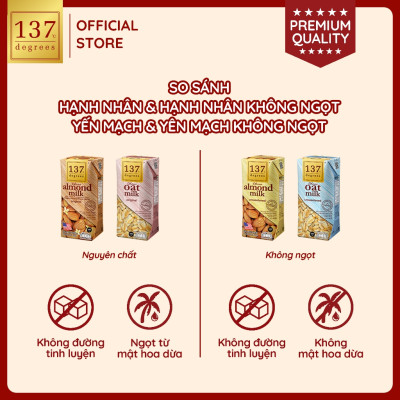 Sữa hạt Yến mạch Không đường 137 DEGREES 1000ml