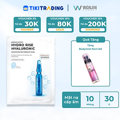 Combo 10 Mặt Nạ Truyền HA Cấp Ẩm Chuyên Sâu WonJin Effect Hydro Rise Hyaluronic Mask