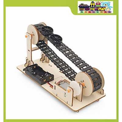 Bộ Đồ Chơi Khoa Học Tự Làm Băng Chuyền Vật Liệu, Bộ Đồ Chơi Lắp Ghép STEM Băng Tải Vật Liệu, Bộ Đồ Chơi Gỗ Cao Cấp Khoa Học Tự Làm DIY Wood Steam-Chính Hãng BABYBOSS.