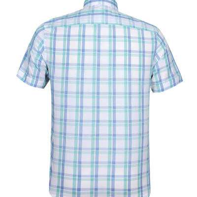 Áo sơ mi nam KHATOCO ngắn tay kẻ caro A1MN438T2-CNCR223-2411-N