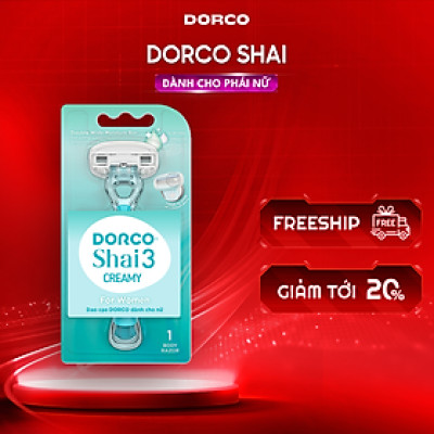 DORCO SHAI 3 CREAMY - Dao Cạo Body Nữ 3 Lưỡi - Hộp Gồm 1 Cán và 1 Đầu Cạo