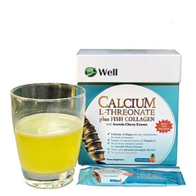 [ FREESHIP ] Gói canxi B Well có thành phầnCalcium L – Threonate gốc hữu cơ bổ sung Collagen - Hộp 10 gói/15g