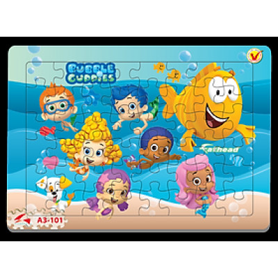 Xếp hình Tia Sáng Bubble Guppies (48 Mảnh Ghép) - Tặng kèm câu đố mặt sau cho bé