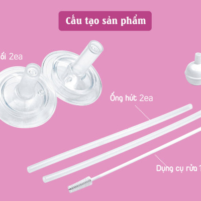 Bộ ống hút thay thế cho bé IBYEOL Friends (chính hãng Hàn Quốc)