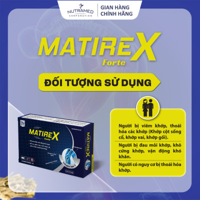 Viên uống Matirex Forte hỗ trợ giảm đau giúp tái tạo sụn khớp và xương dưới sụn (30 viên) - Nutramed