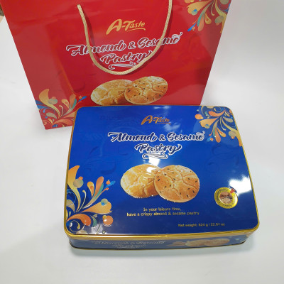 Bánh quy mè và Hạnh nhân A-Taste 624gr (Xanh)