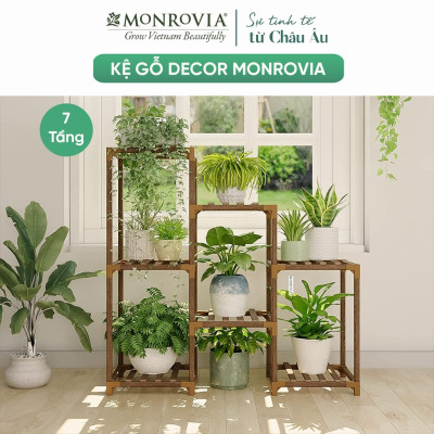 Kệ gỗ decor Monrovia để cây trang trí trong nhà, ban công siêu bền bỉ, tiêu chuẩn Châu Âu