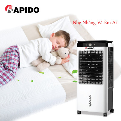 Quạt điều hòa 6000M chính hãng của Rapido, bảo hành toàn quốc 1 năm, tặng kèm 2 khay nước - Hàng chính hãng