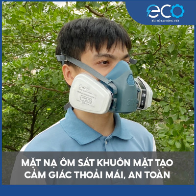 Combo (7 món) mặt nạ phòng độc 3M 7501, 7502 kết hợp phin lọc 3M 6001, tấm lọc bụi 5N11 cùng nắp giữ 501 chính hãng, phun thuốc, phun sơn, lọc bụi mịn, vi rút