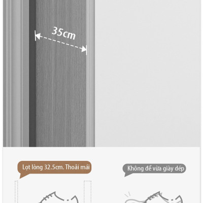 Tủ Giày Dép Gỗ 2 Cánh Kèm Chân Sắt Đơn Giản Mà Đẹp Thương Hiệu SIB Decor TG29