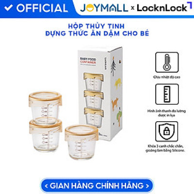 Hộp đựng thức ăn cho bé Lock&Lock có vạch chia LLG508S3 230ml x 3 hộp - LLG542S3 280ml x 3 hộp