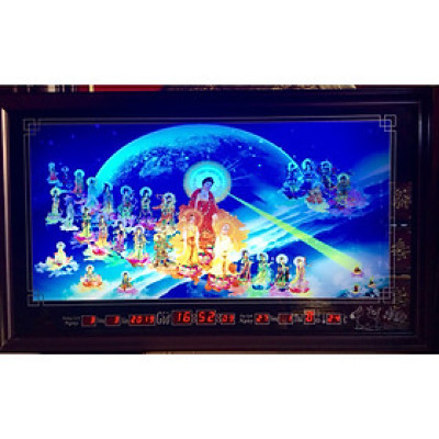 Tranh đồng hồ vạn niên ,Phật Tam Thánh - MS618