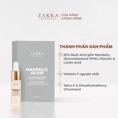[GIFT] Tinh Chất Tái Tạo Và Căng Bóng Da Mandelic Glow Zakka Naturals 4ml