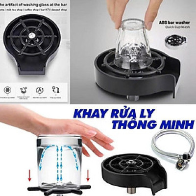 [Tặng dây cấp INOX] Khay Rửa Ly Dụng Cụ Rửa Ly Cốc Siêu Nhanh - Quầy Bar, Quán Coffee, Gia Đình