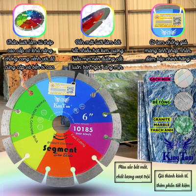 Lưỡi Cắt Gạch 150mm KingTom Sắc Màu Khô - Chuyên Bê Tông, Đá Hoa Cương